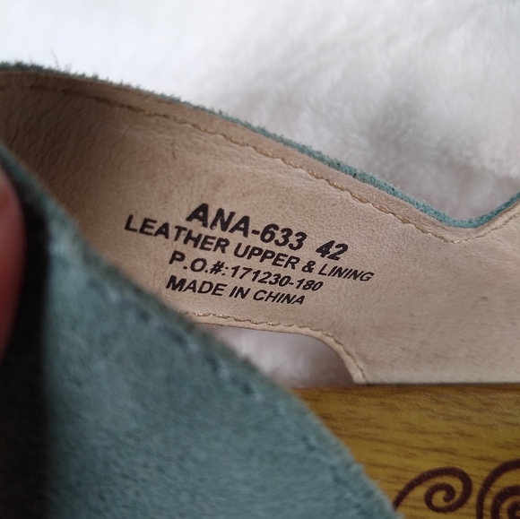 Alegria Suede Leather Ana Sandals Dusty Blue Sz 42EU - Picture 2 of 8